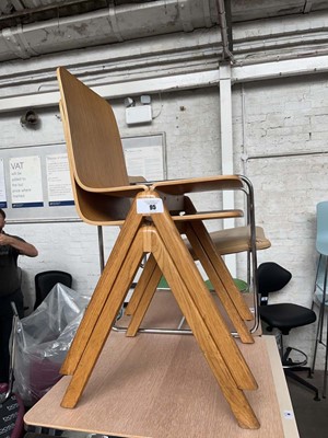 Lot 95 - 2 Bentwood stacking chairs plus a cream...