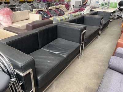 Lot 96 - After Le Corbusier, three LC-2 style 2-seater...