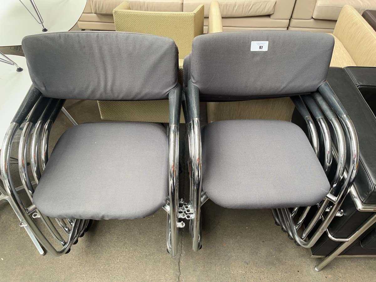 Lot 97 - 8 Vitra 'Visavis' stacking chairs with chrome...