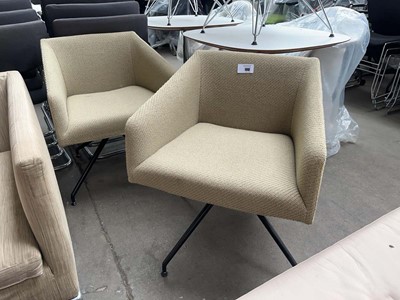 Lot 100 - Pair of Arper static swivel chairs in a heavy...