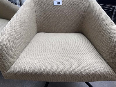 Lot 100 - Pair of Arper static swivel chairs in a heavy...