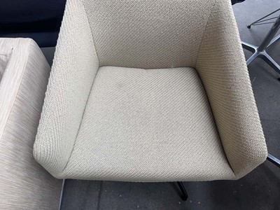 Lot 100 - Pair of Arper static swivel chairs in a heavy...