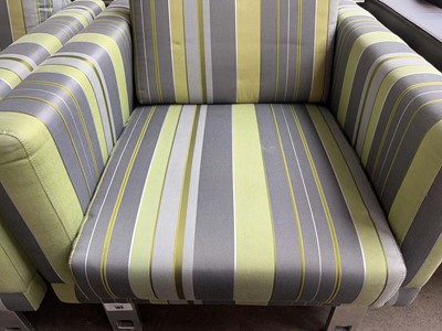 Lot 103 - Pair of Boss armchairs with green and silver...