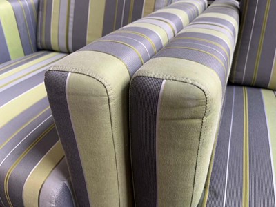Lot 103 - Pair of Boss armchairs with green and silver...