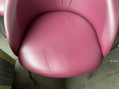 Lot 105 - 9 Boss 'Chill' side chairs with maroon leather...