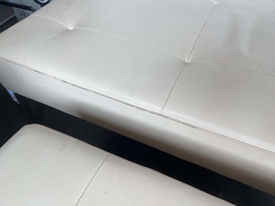 Lot 107 - Pair of Davison Highley low daybeds in cream...