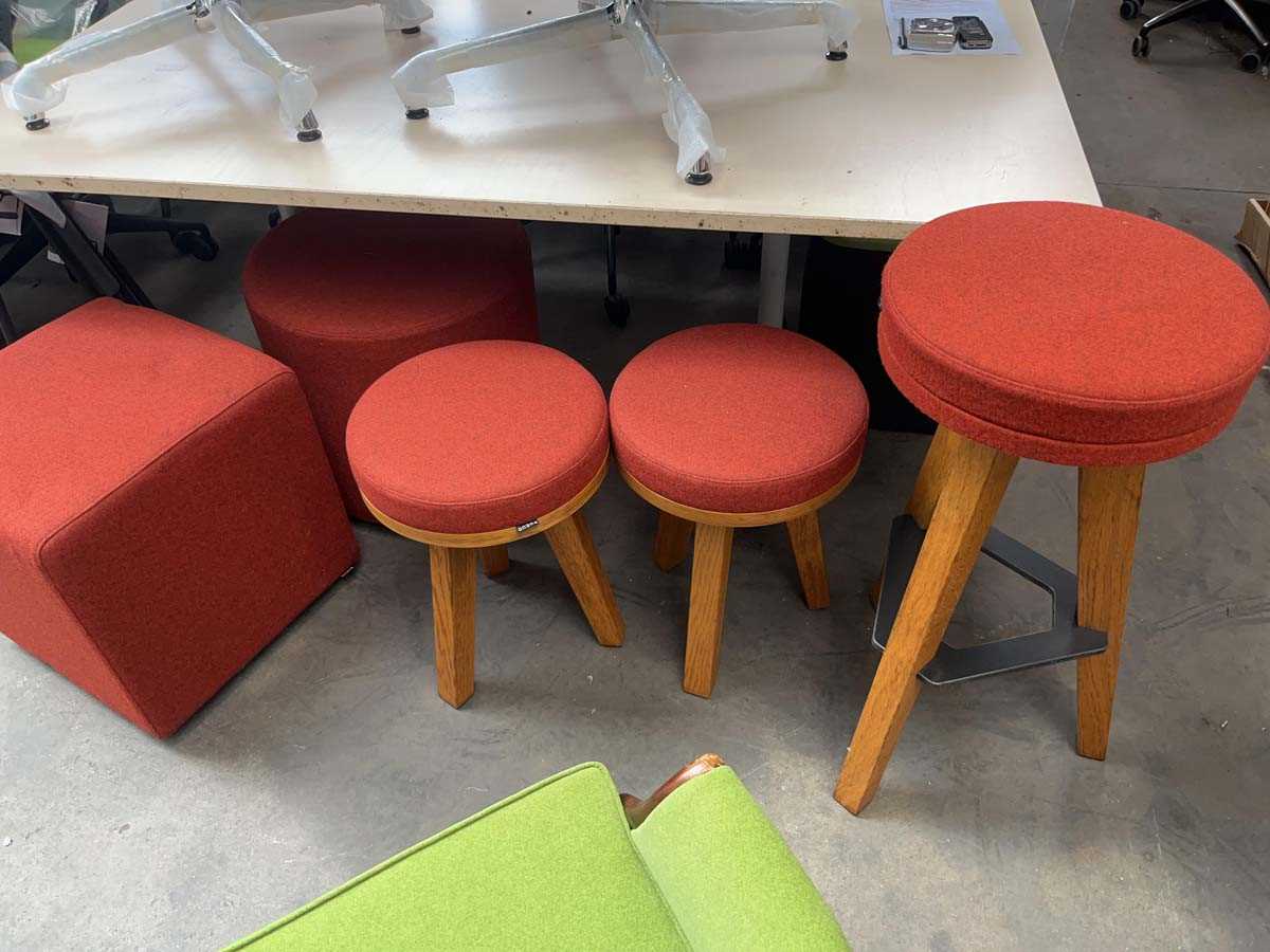 Lot 109 - Set of 5 various Verco terracotta upholstered...