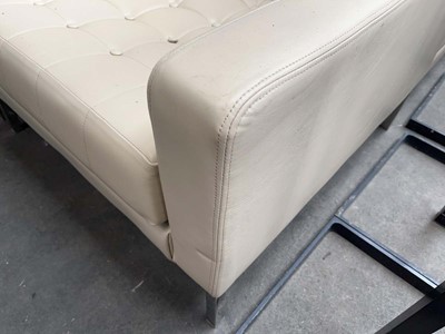 Lot 111 - 4 Loft low armchairs in cream leather with...