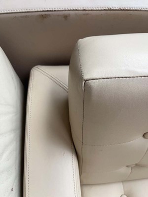 Lot 111 - 4 Loft low armchairs in cream leather with...