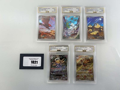 Lot 1021 - (5) Graded Japanese Pokémon Cards by Automated...