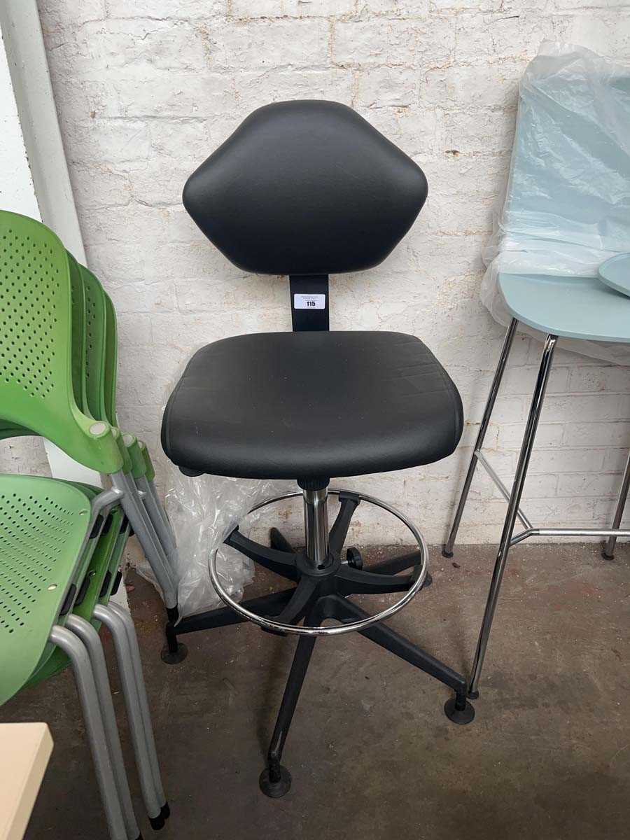 Lot 115 - Draughtsmans chair in black