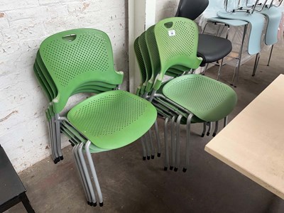 Lot 116 - 8 Herman Miller 'Caper' stacking chairs with...