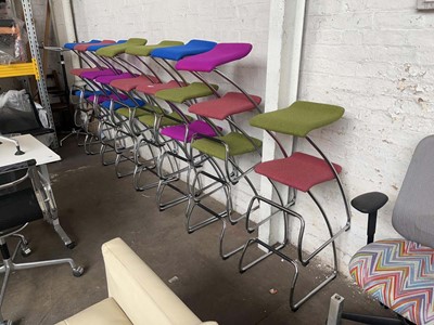 Lot 118 - 23 Orangebox Cantilever stools with colourful...