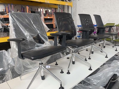 Lot 121 - 4 Vitra 'Meda' static office chairs with arms,...