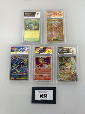 Lot 1023 - (5) Graded Pokémon Cards by ACE Grading (9 and...