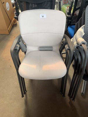 Lot 151 - 3 Herman Miller 'Keyn' stacking chairs in...