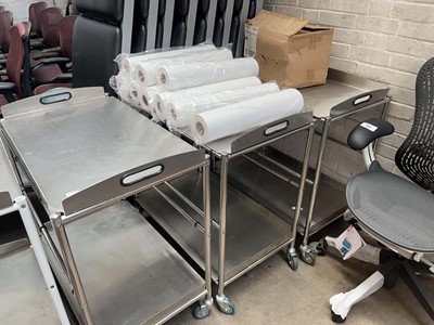 Lot 224 - 3 Sunflower stainless steel medical trolleys