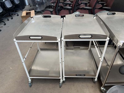Lot 225 - 2 Sunflower stainless steel medical trolleys...