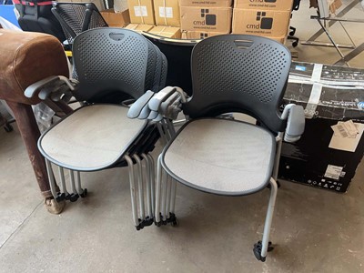 Lot 249 - 8 Herman Miller 'Caper' stacking chairs with...