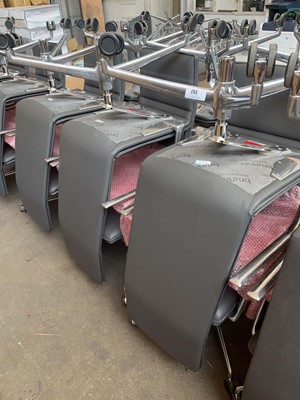 Lot 257 - 4 Brunner grey leather high back office chairs...