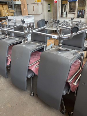 Lot 258 - 4 Brunner grey leather high back office chairs...