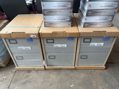 Lot 263 - 3 47cm grey 2-drawer filing cabinets
