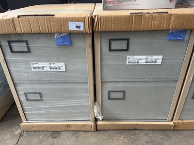 Lot 263 - 3 47cm grey 2-drawer filing cabinets