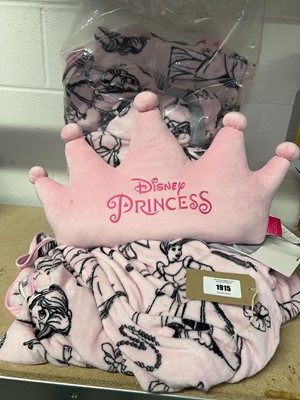 Lot x3 Disney Princess throws and crown cushions