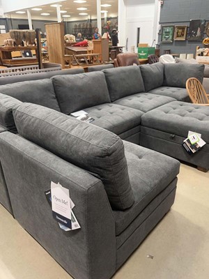 Lot 5195 - Fabric Thomasville corner suite in six...