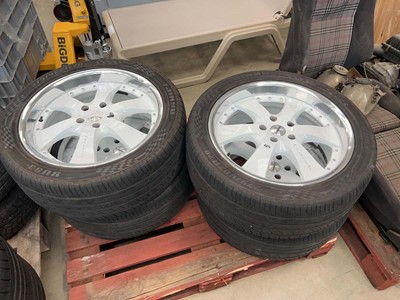 Lot 4371 - Four Calibre alloy wheels plus tyres size...