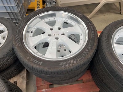 Lot 4371 - Four Calibre alloy wheels plus tyres size...