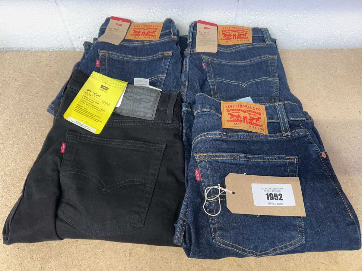Lot x4 pairs of Levi's jeans - sizes 34x30, 32x32,...