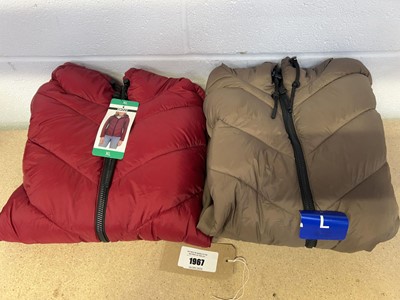 Lot x2 ladies DKNY hooded jackets - sizes L & XL