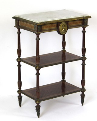 Lot 4 - A 19th century mahogany, kingwood marquetry...