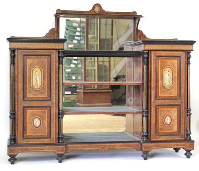 Lot 5 - A Victorian figured walnut, satinwood strung...