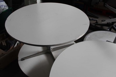 Lot 91 - 4 Fritz Hansen white circular top coffee...