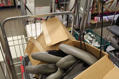Lot 327 - Cage contents plus stack of chair parts