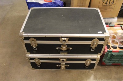Lot 331 - 2 storage trunks and a box of acrylic displays