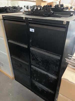 Lot 322 - 2 46cm wide Bisley black 4 drawer filing cabinets