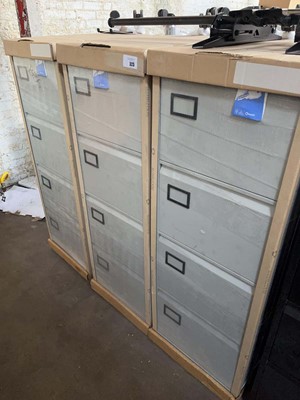 Lot 323 - 3 46cm wide grey 4 drawer filing cabinets