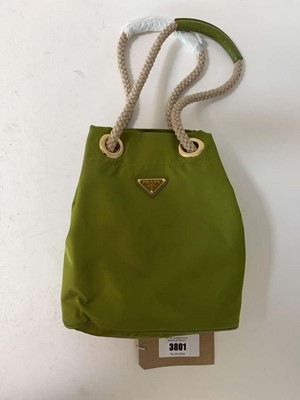 Lot 3801 - Prada small Mariner bucket bag apple green...