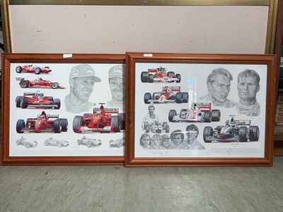 Lot 1 - Two framed and glazed Formula 1 prints with...