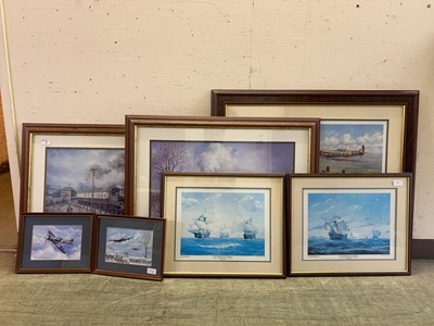Lot 8 - Seven framed and glazed prints depicting...