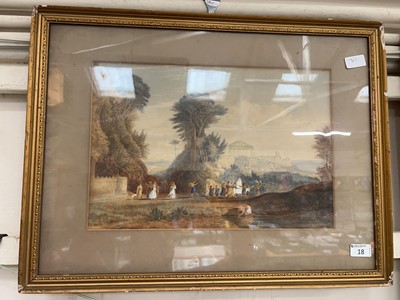 Lot 18 - A gilt framed and glazed watercolour depicting...
