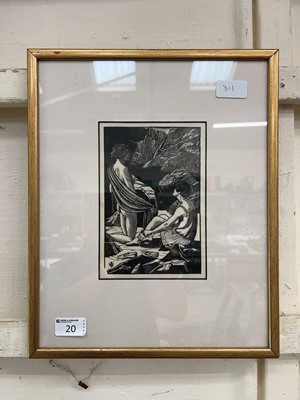 Lot 20 - A gilt framed and glazed engraving of lady and...