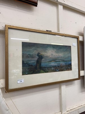 Lot 24 - A framed and glazed pastel artwork depicting a...