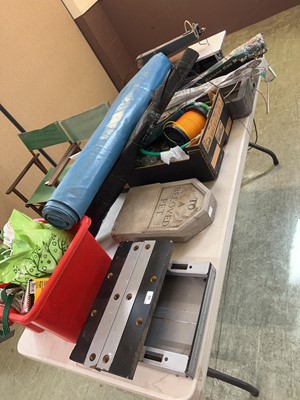 Lot 88 - An assortment of goods to include tarp, fret...