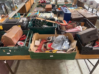 Lot 92 - 6 boxes containing a large assortment of tools...