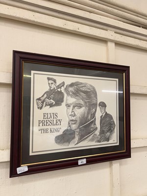 Lot 41 - A framed and glazed pencil drawing print...