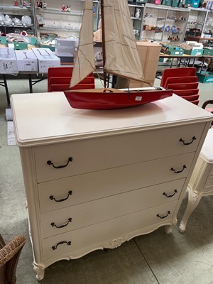 Lot 50 - A modern white painted chest of four drawers